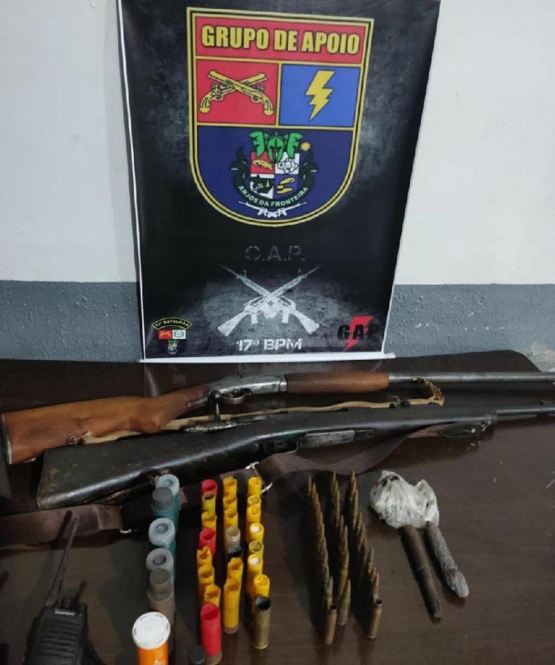 Polícia Militar prende homem com fuzil, radiocomunicadores e munições no interior de MT
