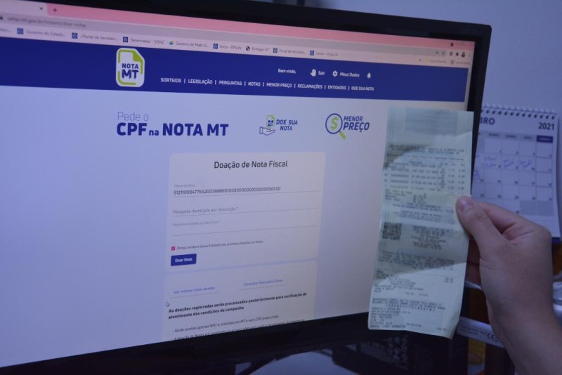 Notas fiscais podem ser doadas para as entidades sociais até segunda-feira (10)