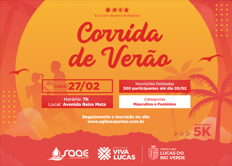 Corrida de Verão será a primeira etapa do Circuito Quatro Estações