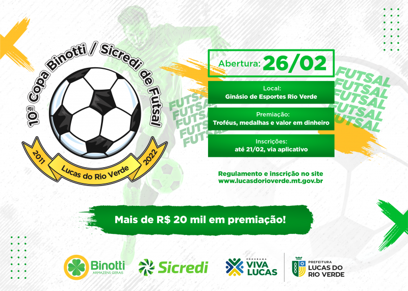 Inscrições para campeonato de futsal seguem até segunda-feira (21)