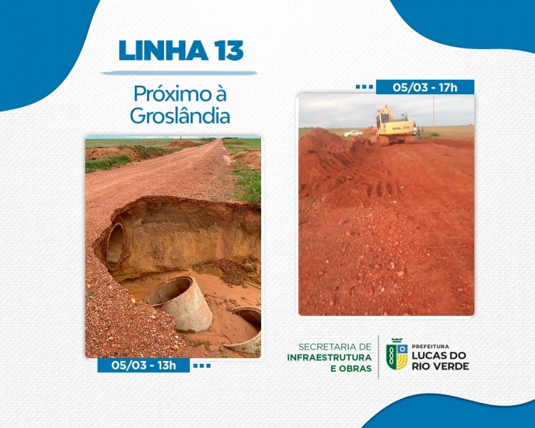 Estrada rural de Lucas do Rio Verde recebe serviço de recuperação