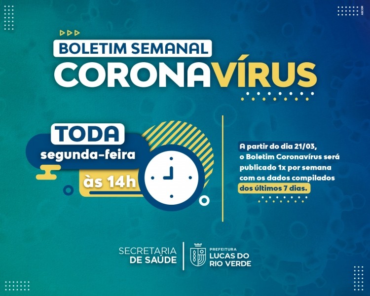 Boletim Coronavírus volta a ser semanal em Lucas do Rio Verde