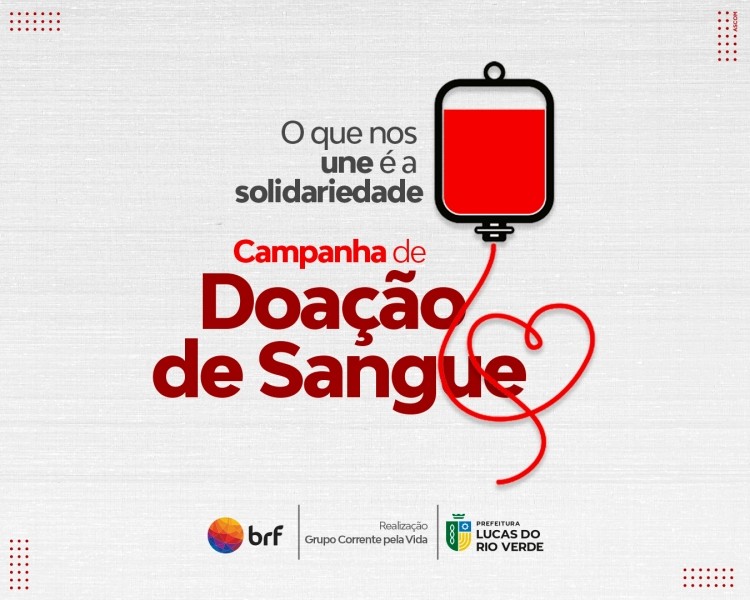 Campanha de doação de sangue será neste sábado (09)