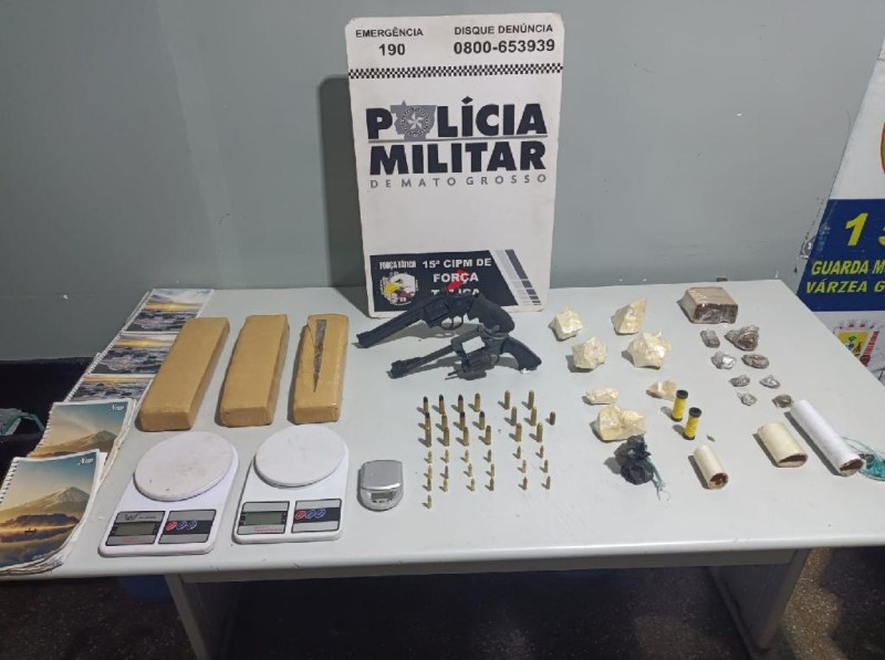 Três pessoas são presas com drogas e armas de fogo em Várzea Grande