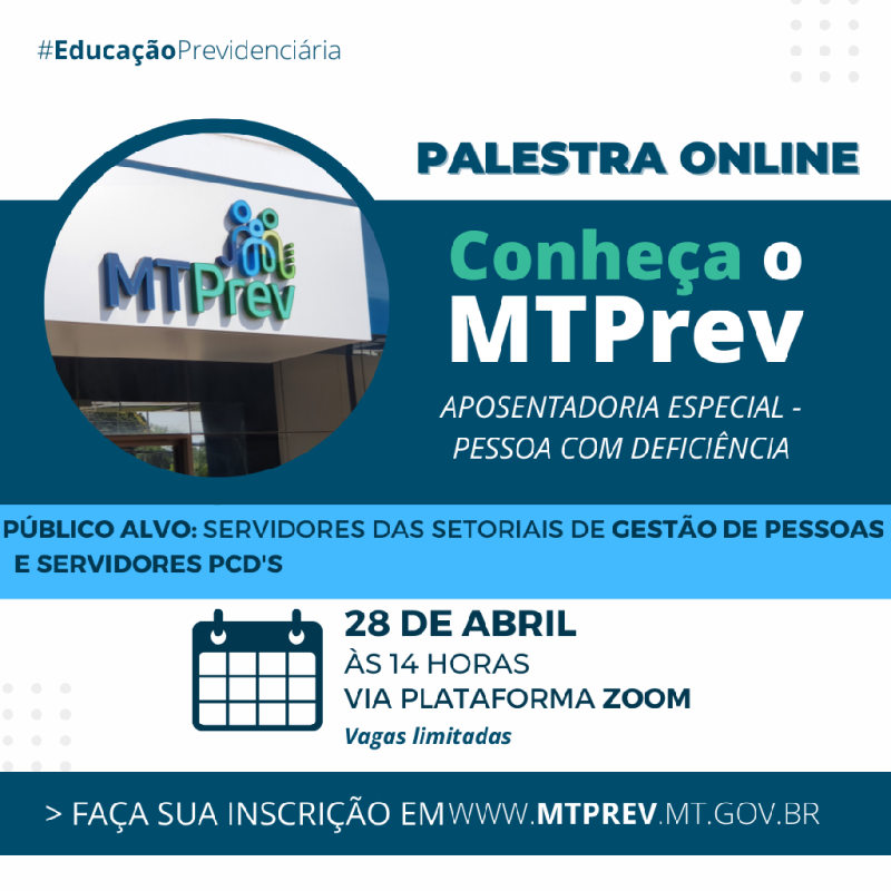 MTPrev abre inscrições para palestra sobre aposentadoria especial de pessoas com deficiência