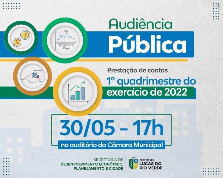 Prefeitura presta contas do 1º quadrimestre de 2022 na próxima semana