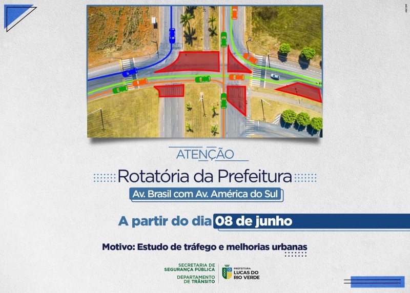 Departamento de Trânsito inicia estudo de mobilidade urbana na rotatória do Paço Municipal