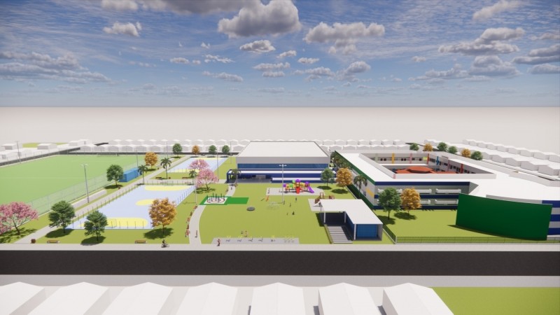 Comunidade do Fujii contará com piscina e ginásio poliesportivo na escola