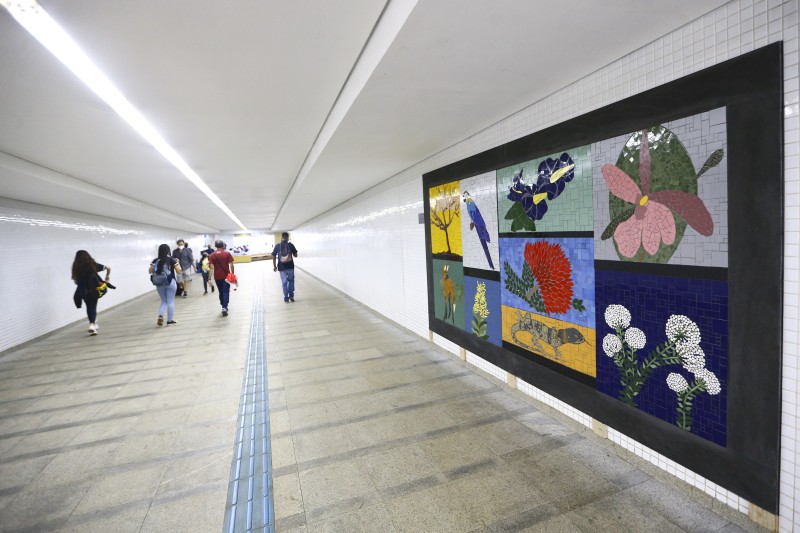 Metrô do DF ganha mosaicos em homenagem aos elementos de Brasília