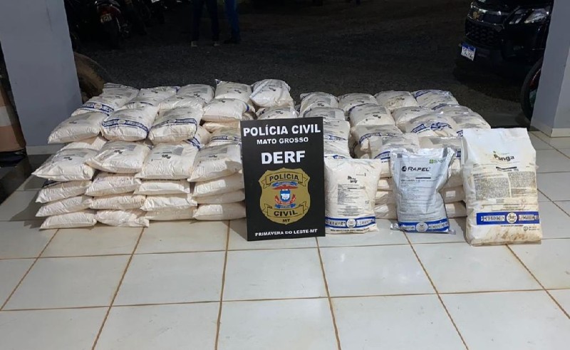 Mais de 1,6 mil quilos de defensivos furtados são apreendidos em chácara pela Polícia Civil