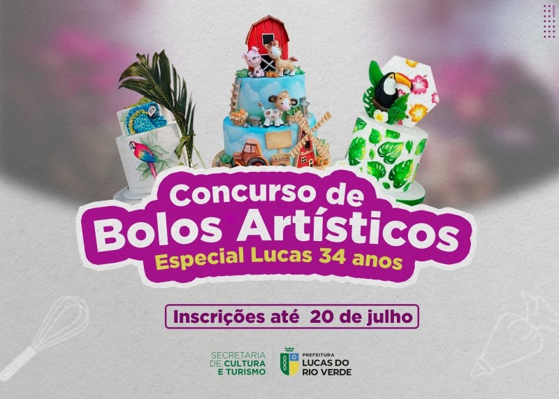 Inscrições para o concurso de bolos artísticos terminam na próxima quarta-feira (20)