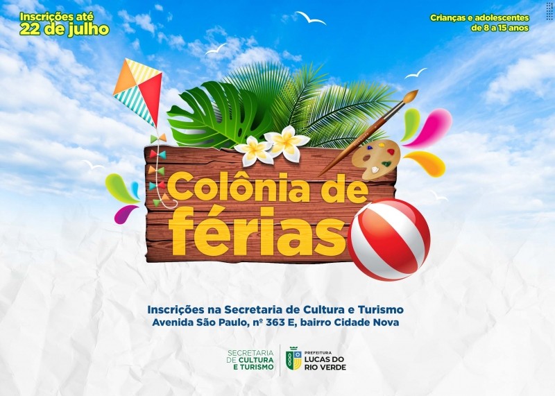 Cultura abre inscrições para Colônia de Férias