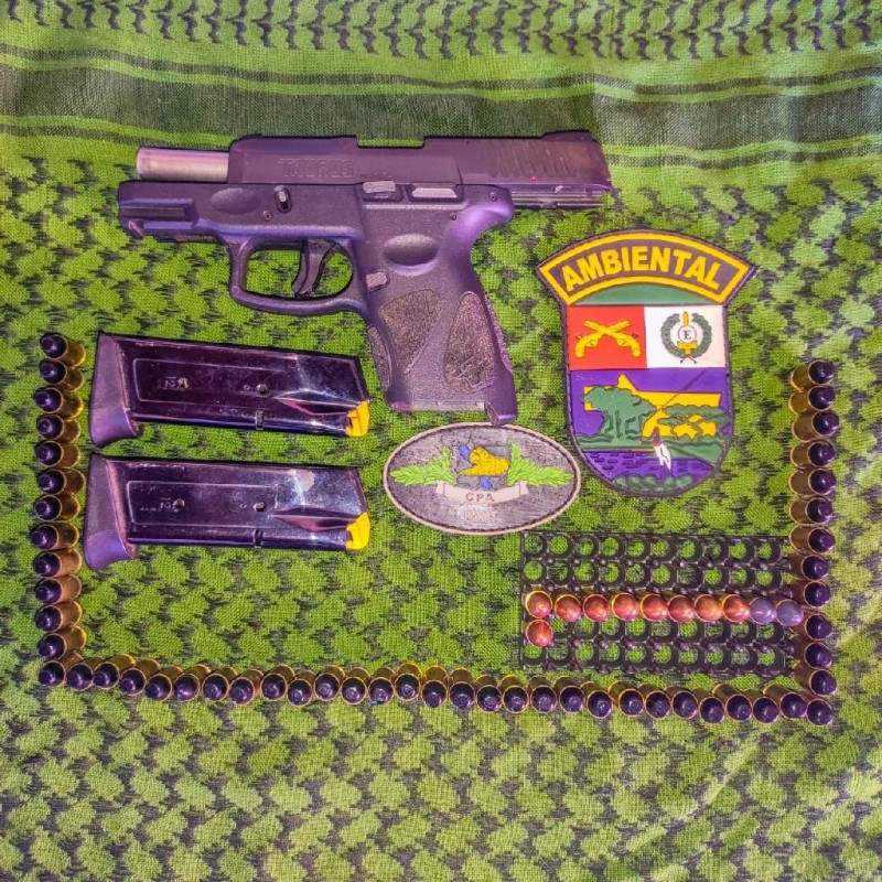 Batalhão Ambiental prende duas pessoas por porte ilegal de arma de fogo no Rio Teles Pires