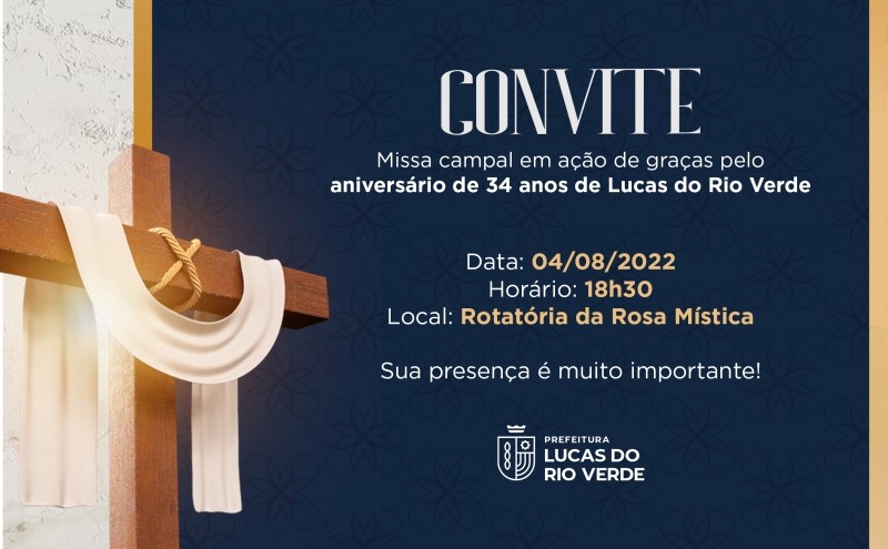 Lucas do Rio Verde terá missa em ação de graças pelo aniversário de 34 anos