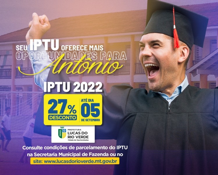 Contribuintes poderão quitar o IPTU com 27% de desconto à vista até dia 05 de setembro