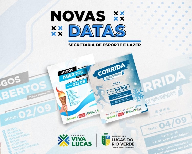 Secretaria de Esporte e Lazer anuncia novas datas para os Jogos Abertos e Corrida de Inverno