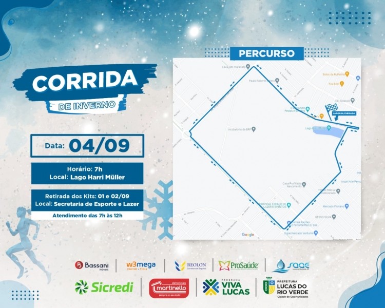 Kits da Corrida de Inverno estão sendo entregues na Prefeitura nesta quinta e sexta-feira