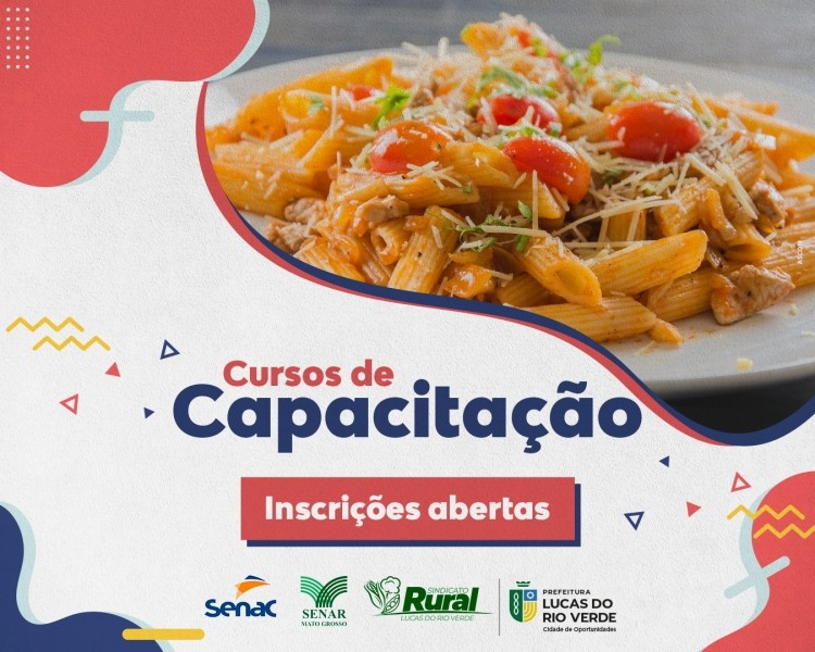 Prefeitura oferta cursos gratuitos de Massas e Molhos e de Confecção de Vestuário