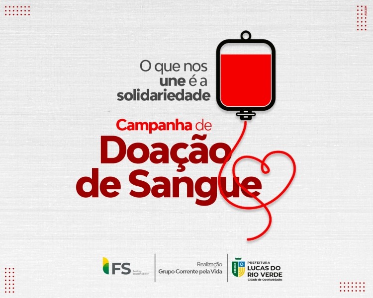 Campanha de doação de sangue será realizada neste sábado (24)