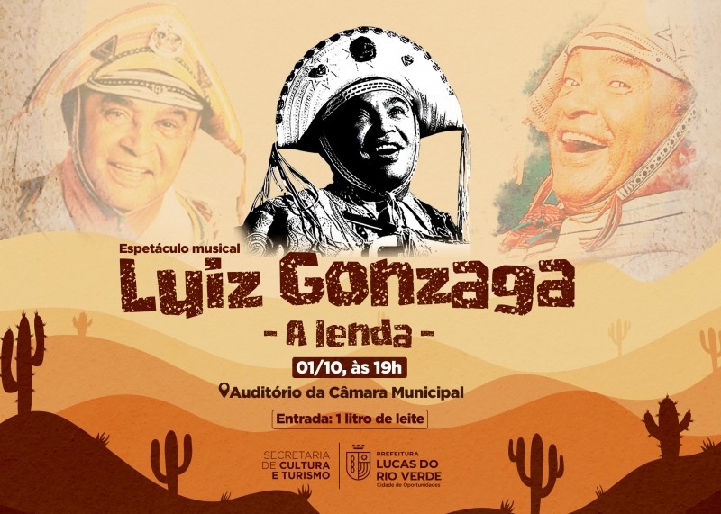 Espetáculo musical em homenagem a Luiz Gonzaga acontece neste sábado (1º)