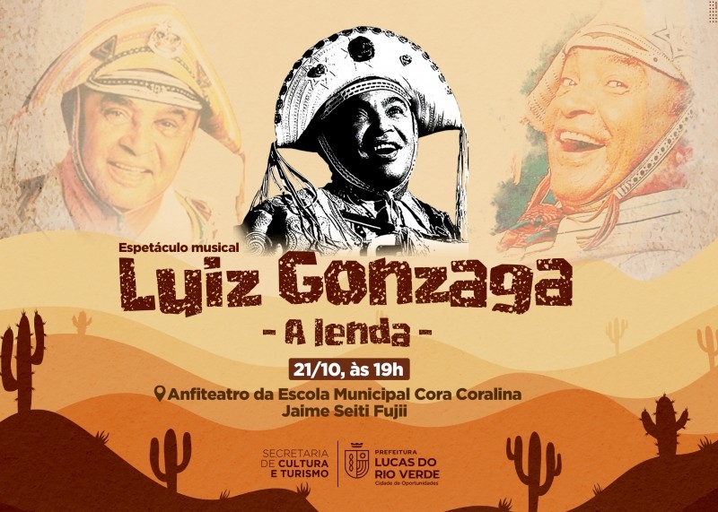 Fujii recebe espetáculo musical “Luiz Gonzaga – A lenda” no dia 21 de outubro