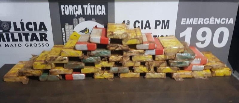 Polícia Militar e Polícia Rodoviária Federal apreendem 40 quilos de cocaína