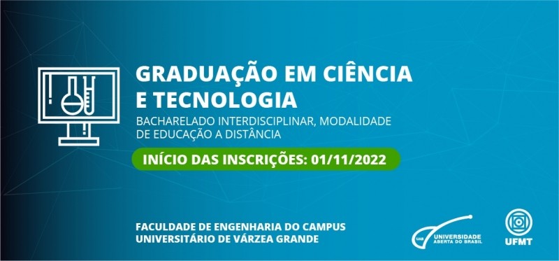UFMT/UAB abre inscrições para curso de Ciência e Tecnologia