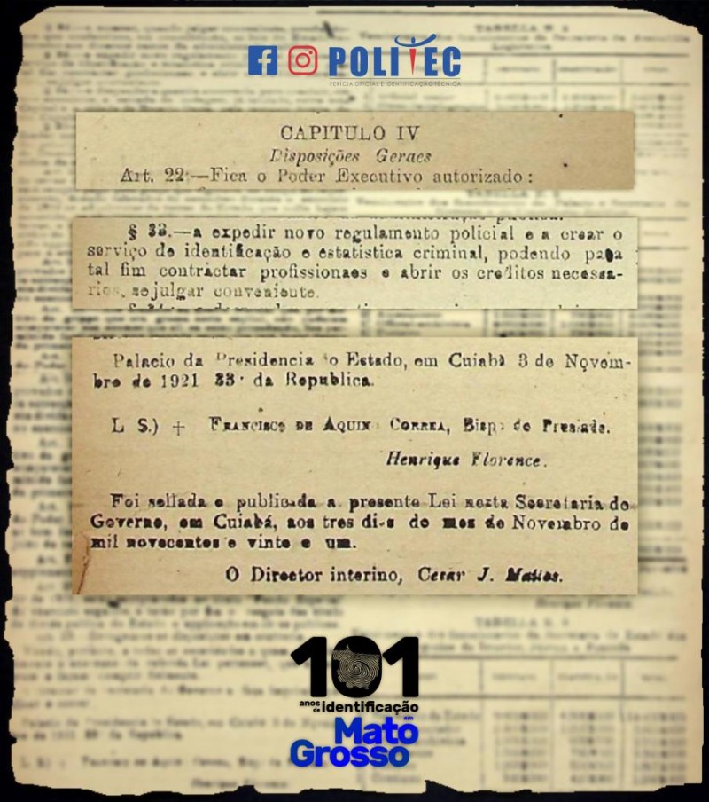 Serviço de identificação completa 101 anos em Mato Grosso