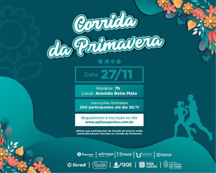 Prefeitura de Lucas do Rio Verde abre inscrições para Corrida da Primavera