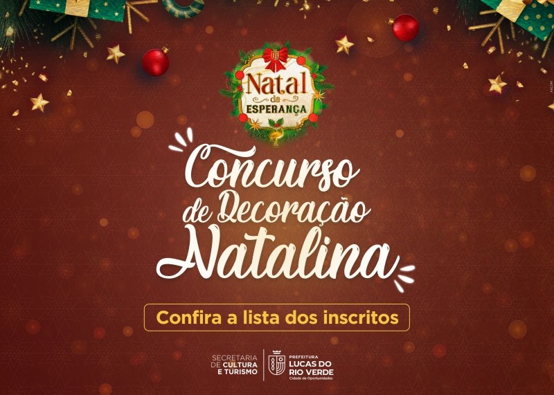 Cultura divulga resultado das inscrições do Concurso de Decoração Natalina 2022