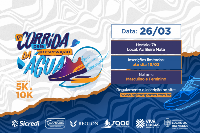 Abertas inscrições para a 12ª Corrida da Água em Lucas do Rio Verde