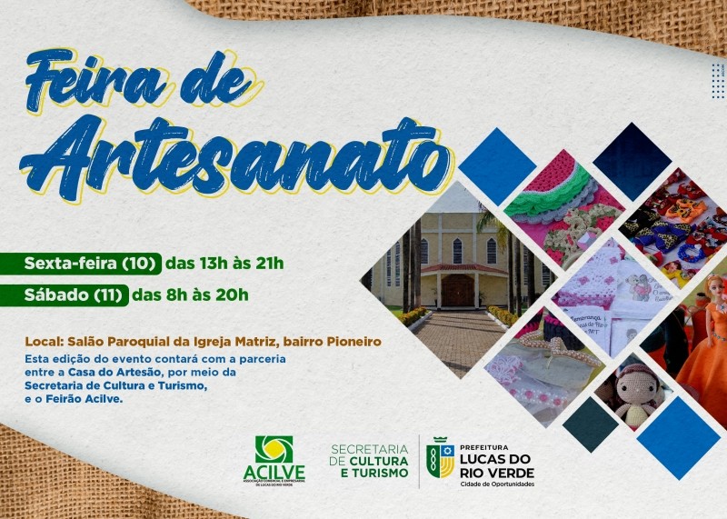Casa do Artesão participará do Feirão da Acilve nos dias 10 e 11 de março