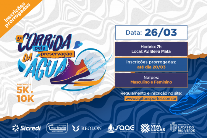 Último dia de inscrições para a 12ª Corrida pela Preservação da Água
