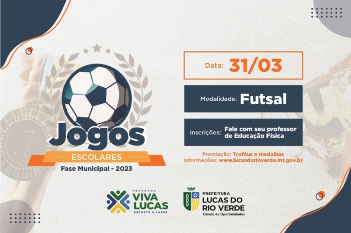 Jogos Escolares Municipal iniciam nesta sexta-feira (31) em Lucas do Rio Verde