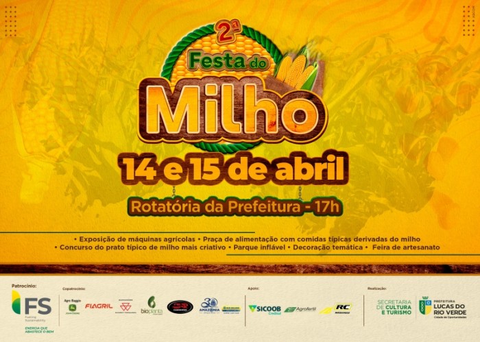 2ª Festa do Milho de Lucas do Rio Verde será realizada nos dias 14 e 15 de abril