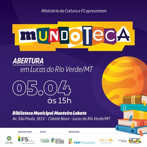 Cultura convida população para o lançamento do Projeto Mundoteca