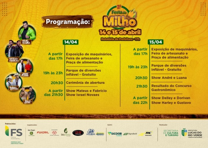 Confira a programação completa da 2ª Festa do Milho