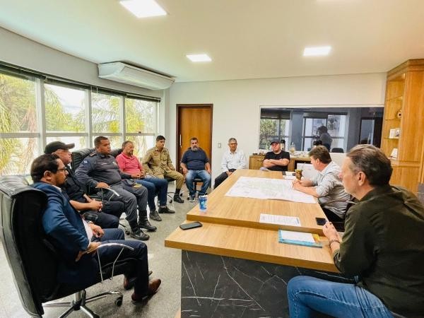 Vereadores participam de reunião sobre a segurança na Exporriso 2023