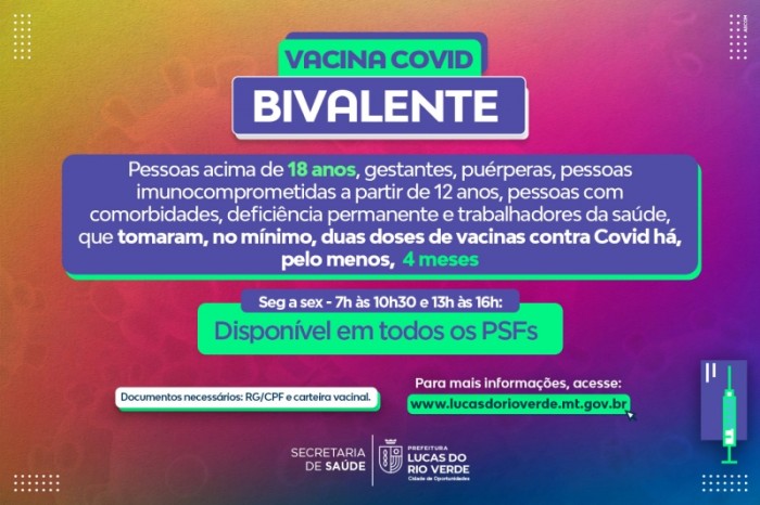 Vacinação bivalente em pessoas a partir dos 18 anos começa nesta terça-feira (25)
