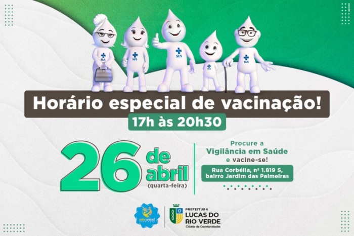 Saúde realiza vacinação em horário estendido nesta quarta-feira (26)