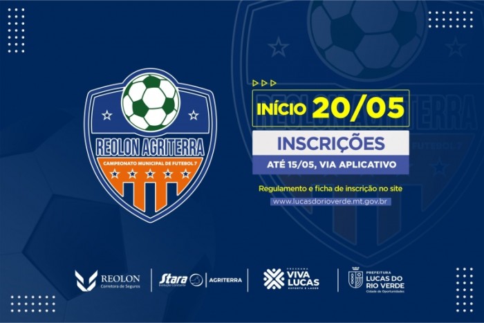 Inscrições abertas para o Campeonato Municipal de Futebol Sete