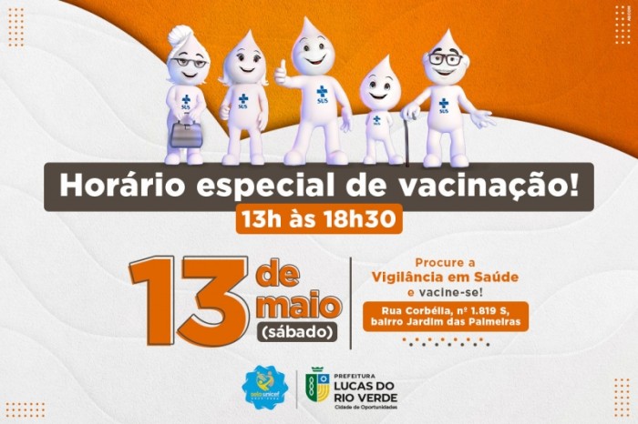 Secretaria de Saúde promove etapa de vacinação neste sábado (13)