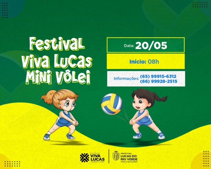 Festival Viva Lucas Mini Vôlei acontece no próximo sábado (20)