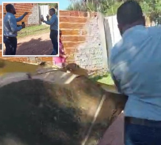 Vereadores de Cuiabá discutem durante fiscalização de obra e um é atingido por trator 