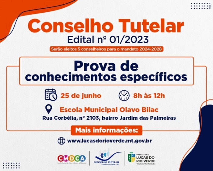 Prova de conhecimentos específicos para Conselheiro Tutelar será neste domingo (25)