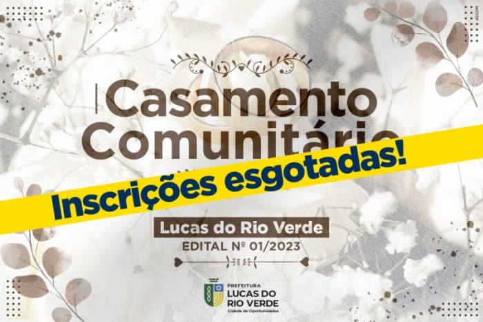 Pré-cadastros para Casamento Comunitário estão esgotados