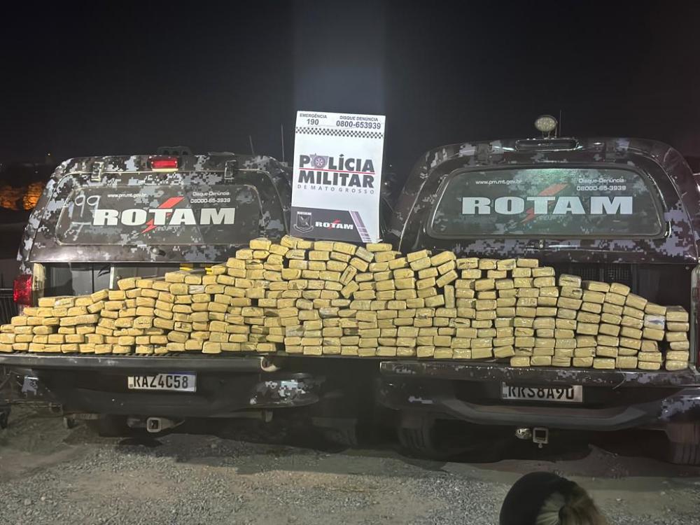 Rotam apreende 300kg de maconha avaliada em R$ 600 mil em Cuiabá