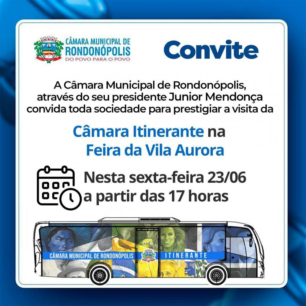 O Ônibus da Câmara de vereadores estará na Feira da Vila Aurora nesta sexta-feira 