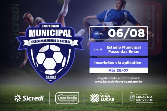 Abertas as inscrições para o 13º Campeonato Municipal de Futebol Amador
