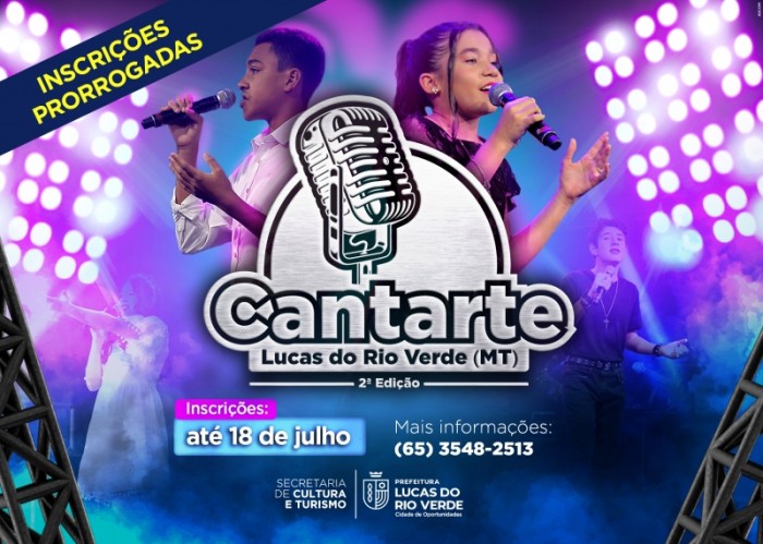 Inscrições para a 2ª edição do Cantarte terminam amanhã (18)